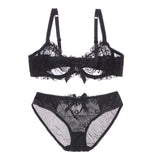 Fashion embroidery bras underwear women set plus size lingerie