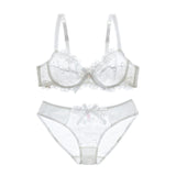 Fashion embroidery bras underwear women set plus size lingerie